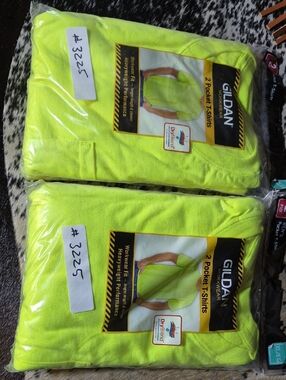Gildan Hi-Vis Yellow Pocket T-Shirts 2-Pack